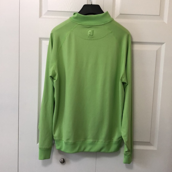 FootJoy Men’s 1/4 zip Pullover Lime Green Large - Picture 4 of 8